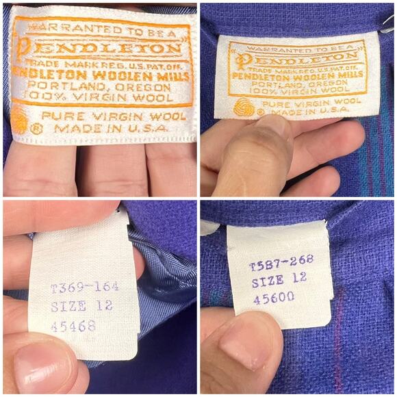 Vintage Pendleton100% Virgin Wool Skirt Suit Set12 Women purple 2 piece made usa - Picture 6 of 12